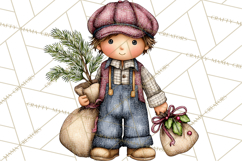Cottagecore Christmas Clip Art, Cozy Woodland Holiday PNG Product Image 4