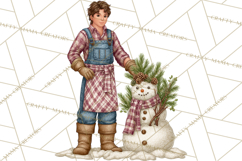 Cottagecore Christmas Clip Art, Cozy Woodland Holiday PNG Product Image 3