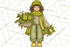 Cottagecore Christmas Clip Art, Cozy Woodland Holiday PNG Product Image 4