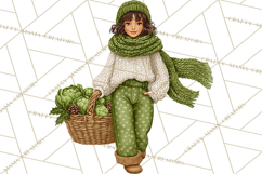 Cottagecore Christmas Clip Art, Cozy Woodland Holiday PNG Product Image 5