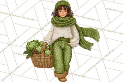 Cottagecore Christmas Clip Art, Cozy Woodland Holiday PNG Product Image 5