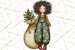 Cottagecore Christmas Clip Art, Cozy Woodland Holiday PNG Product Image 4