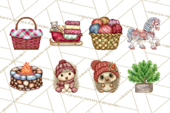 Cottagecore Christmas Clip Art, Cozy Woodland Holiday PNG Product Image 4