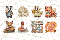 Cottagecore Christmas Clip Art, Cozy Woodland Holiday PNG Product Image 7