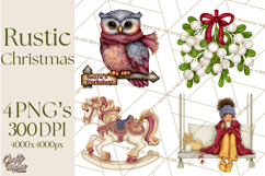 Cottagecore Christmas Clip Art, Cozy Woodland Holiday PNG Product Image 1