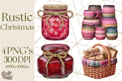 Cottagecore Christmas Clip Art, Cozy Woodland Holiday PNG Product Image 1