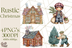 Cottagecore Christmas Clip Art, Cozy Woodland Holiday PNG Product Image 1