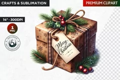 Rustic Christmas Gifts clipart, Christmas clipart PNG Product Image 1