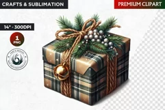 Rustic Christmas Gifts clipart, Christmas clipart PNG Product Image 1