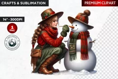 Rustic Christmas Girl clipart,Christmas png, Country woman Product Image 1