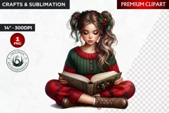 Rustic Christmas Girl clipart,Christmas png, Country woman Product Image 1