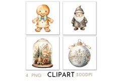 Rustic Christmas Illustrations Watercolor Clipart PNG