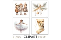 Rustic Christmas Illustrations Watercolor Clipart PNG