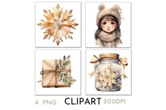 Rustic Christmas Illustrations Watercolor Clipart PNG