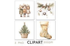 Rustic Christmas Illustrations Watercolor Clipart PNG