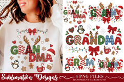 Rustic Christmas Names GRANNY, GRAMMY, GRAM &amp; GRANDMA PNGs Product Image 1