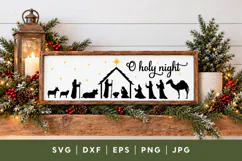 O Holy Night Nativity SVG, Christmas Manger Scene Cut File Product Image 1