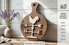 Rustic Kitchen Cutting Board Laser Cut. Chopping Board SVG Product Image 1