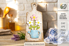 Rustic Cutting Board Laser Cut. Kitchen Cutting Board SVG Product Image 1