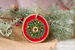 Christmas Dog Wreath PNG Product Image 3