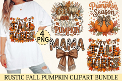 Rustic Fall Pumpkin Clipart Sublimation Product Image 1