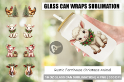 Rustic Farmhouse Animals Glass Can Product Image 1