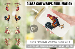 Rustic Farmhouse Animals Glass Can Product Image 1