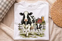 Rustic Farmhouse Cow and Calf PNG, Country Barn Design Product Image 2