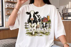 Rustic Farmhouse Cow and Calf PNG, Country Barn Design Product Image 3