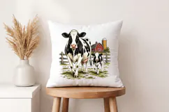 Rustic Farmhouse Cow and Calf PNG, Country Barn Design Product Image 4