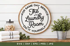 Funny Laundry Room Round Sign SVG Product Image 1