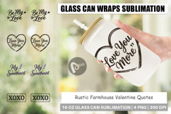 Rustic Farmhouse Valentine Glass Can Product Image 1