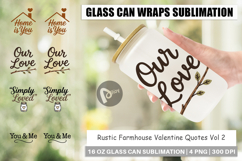 Rustic Farmhouse Valentine Glass Can Product Image 1