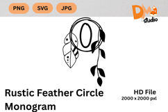 Rustic Feather Circle Monogram Product Image 1