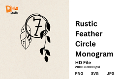 Rustic Feather Circle Monogram Product Image 1