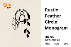 Rustic Feather Circle Monogram Product Image 1
