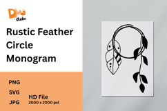 Rustic Feather Circle Monogram Product Image 1