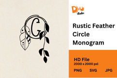 Rustic Feather Circle Monogram Product Image 1