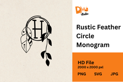 Rustic Feather Circle Monogram Product Image 1