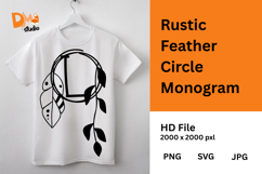 Rustic Feather Circle Monogram Product Image 1