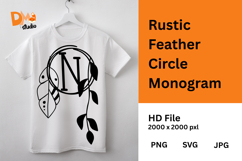 Rustic Feather Circle Monogram Product Image 1