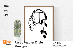 Rustic Feather Circle Monogram Product Image 1