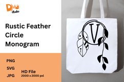 Rustic Feather Circle Monogram Product Image 1