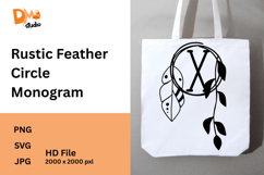Rustic Feather Circle Monogram Product Image 1