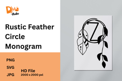 Rustic Feather Circle Monogram Product Image 1