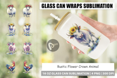 Flower Crown Animal Glass Can Product Image 1