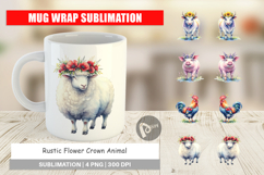 Flower Crown Animal Mug Wrap Product Image 1