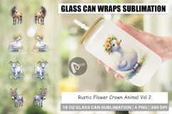 Flower Crown Animal Glass Can Product Image 1