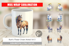 Flower Crown Animal Mug Wrap Product Image 1
