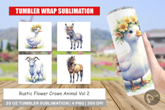 Flower Crown Animal Tumbler Product Image 1